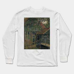 Footbridge at Zaandam by Claude Monet Long Sleeve T-Shirt